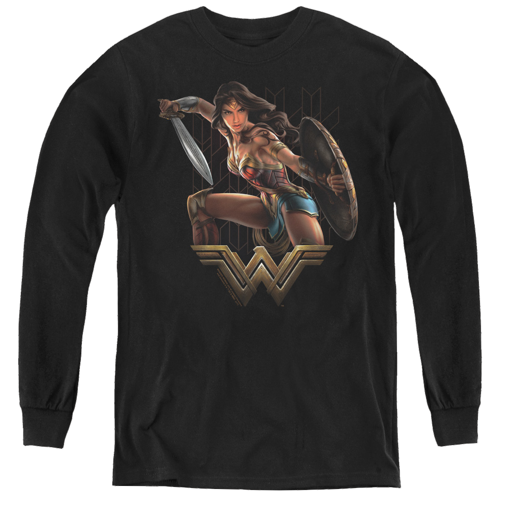 Wonder Woman Movie Fight - Youth Long Sleeve T-Shirt Youth Long Sleeve T-Shirt Wonder Woman   