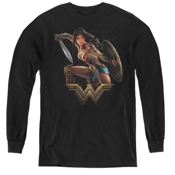 Wonder Woman Movie Fight - Youth Long Sleeve T-Shirt Youth Long Sleeve T-Shirt Wonder Woman   