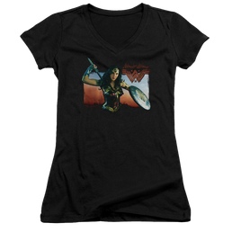 Wonder Woman Warrior Woman Juniors V-Neck T-Shirt Juniors V-Neck T-Shirt Wonder Woman   