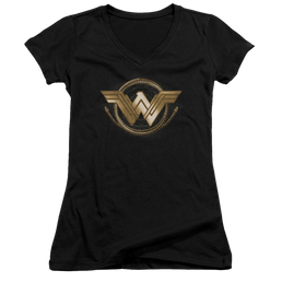 Wonder Woman Lasso Logo Juniors V-Neck T-Shirt Juniors V-Neck T-Shirt Wonder Woman   
