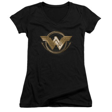 Wonder Woman Lasso Logo Juniors V-Neck T-Shirt Juniors V-Neck T-Shirt Wonder Woman   