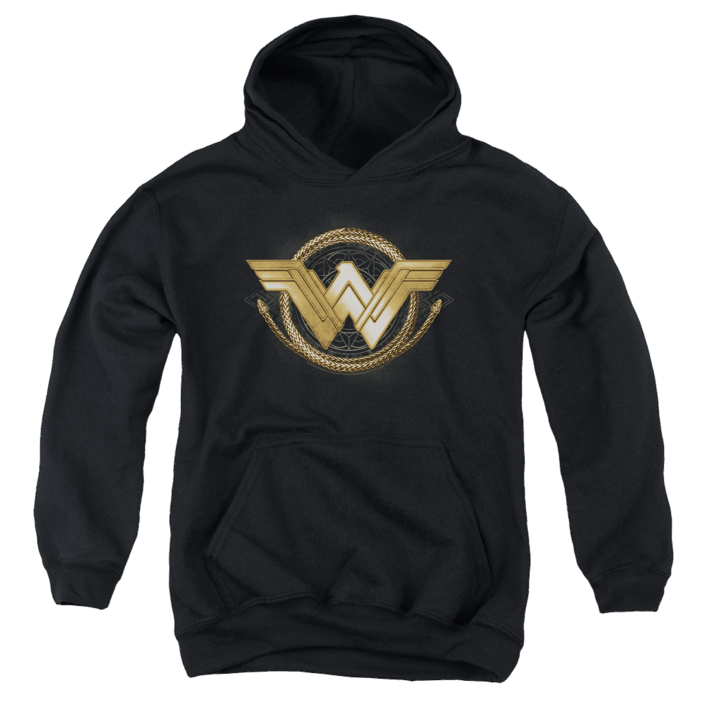 Wonder Woman Movie Lasso Logo - Youth Hoodie Youth Hoodie (Ages 8-12) Wonder Woman   