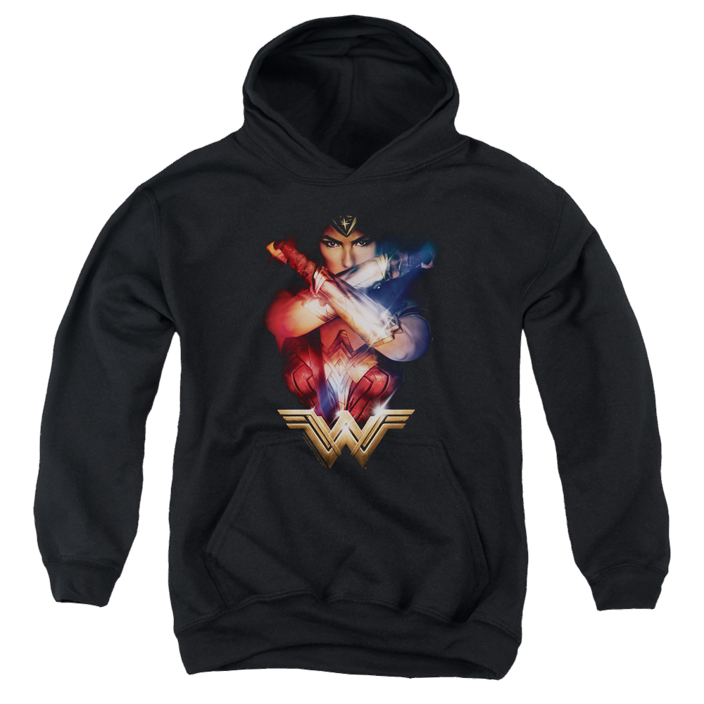 Wonder Woman Movie Arms Crossed - Youth Hoodie Youth Hoodie (Ages 8-12) Wonder Woman   