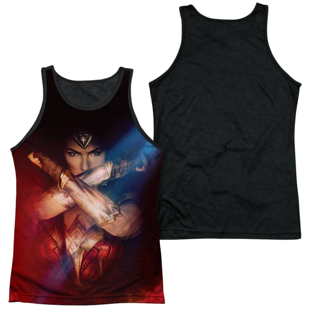 Wonder Woman Arms Crossed Men's Black Back Tank Men's Black Back Tank Wonder Woman   