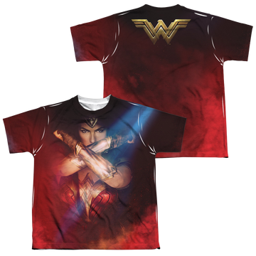 Wonder Woman Arms Crossed (F/B) youth all-over print t-shirt for ages 8 to 12