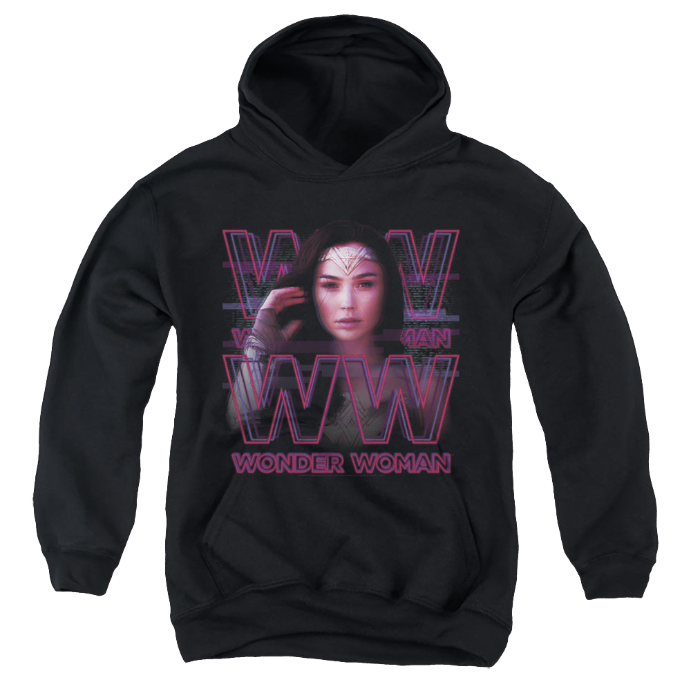 Wonder Woman 1984 Vaporwave Wonder Woman - Youth Hoodie Youth Hoodie (Ages 8-12) Wonder Woman   