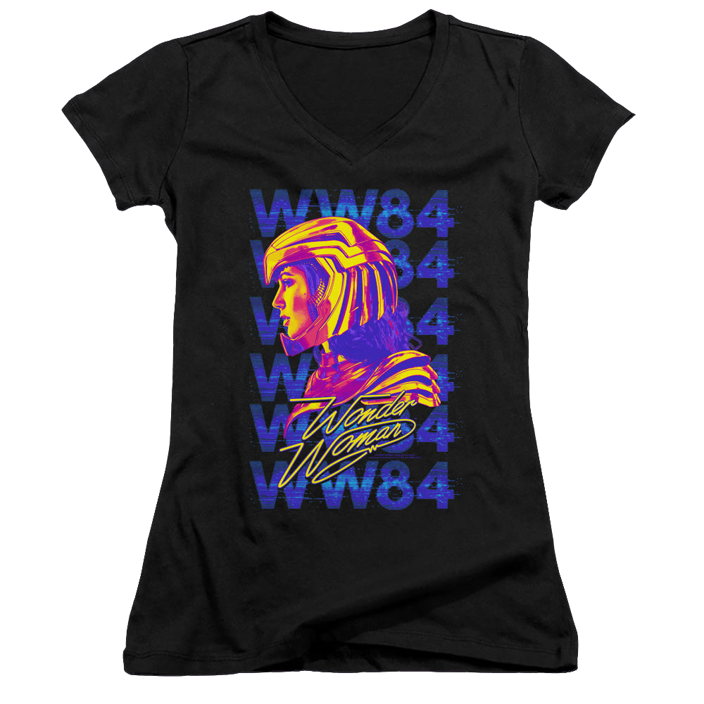 Wonder Woman 1984 Ww84 Repeat - Juniors V-Neck T-Shirt Juniors V-Neck T-Shirt Wonder Woman   
