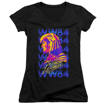 Wonder Woman 1984 Ww84 Repeat - Juniors V-Neck T-Shirt Juniors V-Neck T-Shirt Wonder Woman   