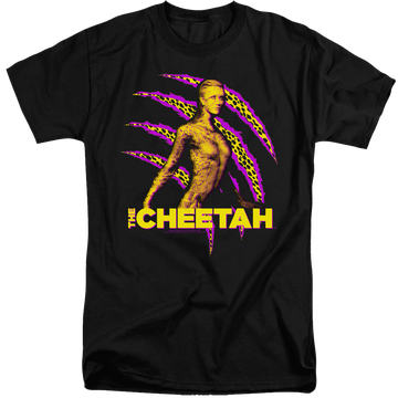 Black men's tall fit t-shirt with Wonder Woman 1984 The Cheetah graphic