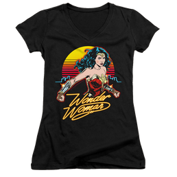 Wonder Woman 1984 Skyline - Juniors V-Neck T-Shirt Juniors V-Neck T-Shirt Wonder Woman   