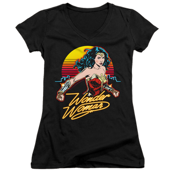 Wonder Woman 1984 Skyline - Juniors V-Neck T-Shirt Juniors V-Neck T-Shirt Wonder Woman   