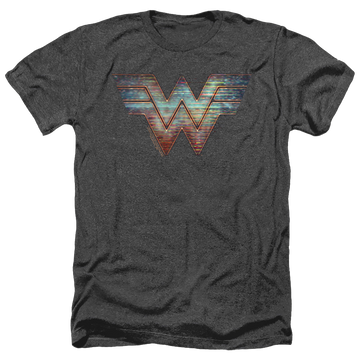 Black men's heather t-shirt with Wonder Woman 1984 Static Logo graphic