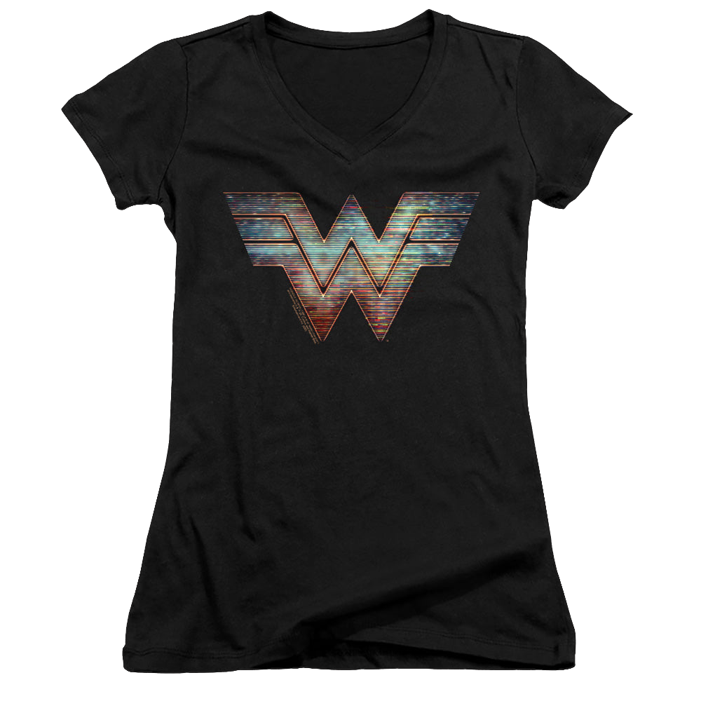 Wonder Woman 1984 Static Logo - Juniors V-Neck T-Shirt Juniors V-Neck T-Shirt Wonder Woman   