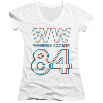 Wonder Woman 1984 3D Hype Logo - Juniors V-Neck T-Shirt Juniors V-Neck T-Shirt Wonder Woman   