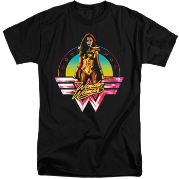 Black men's tall fit t-shirt with Wonder Woman 1984 Color Pop graphic