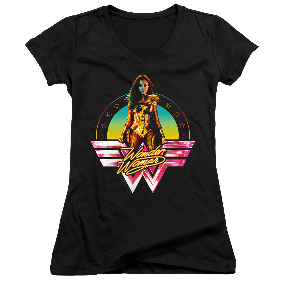 Wonder Woman 1984 Color Pop - Juniors V-Neck T-Shirt Juniors V-Neck T-Shirt Wonder Woman   