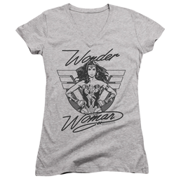 Wonder Woman 1984 Determined Wonder - Juniors V-Neck T-Shirt Juniors V-Neck T-Shirt Wonder Woman   