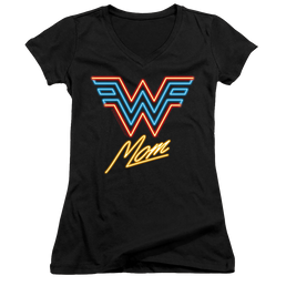 Wonder Woman 1984 Wonder Mom Neon - Juniors V-Neck T-Shirt Juniors V-Neck T-Shirt Wonder Woman   