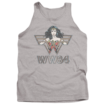 Athletic heather men's tank with Wonder Woman 1984 In Symbol graphic