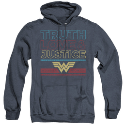 Wonder Woman 1984 Truth Love Justice - Heather Pullover Hoodie Heather Pullover Hoodie Wonder Woman   