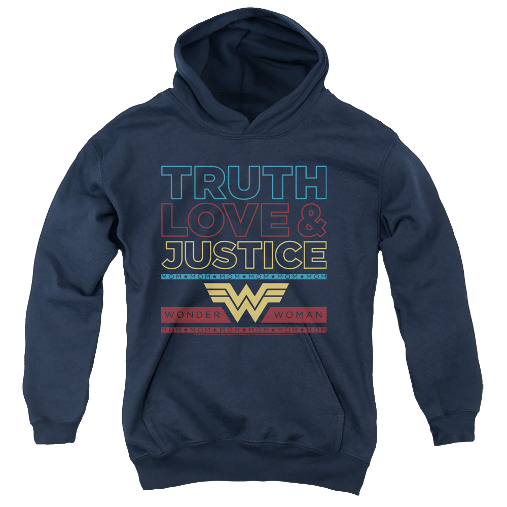 Wonder Woman 1984 Truth Love Justice - Youth Hoodie Youth Hoodie (Ages 8-12) Wonder Woman   