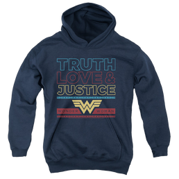 Wonder Woman 1984 Truth Love Justice - Youth Hoodie Youth Hoodie (Ages 8-12) Wonder Woman   