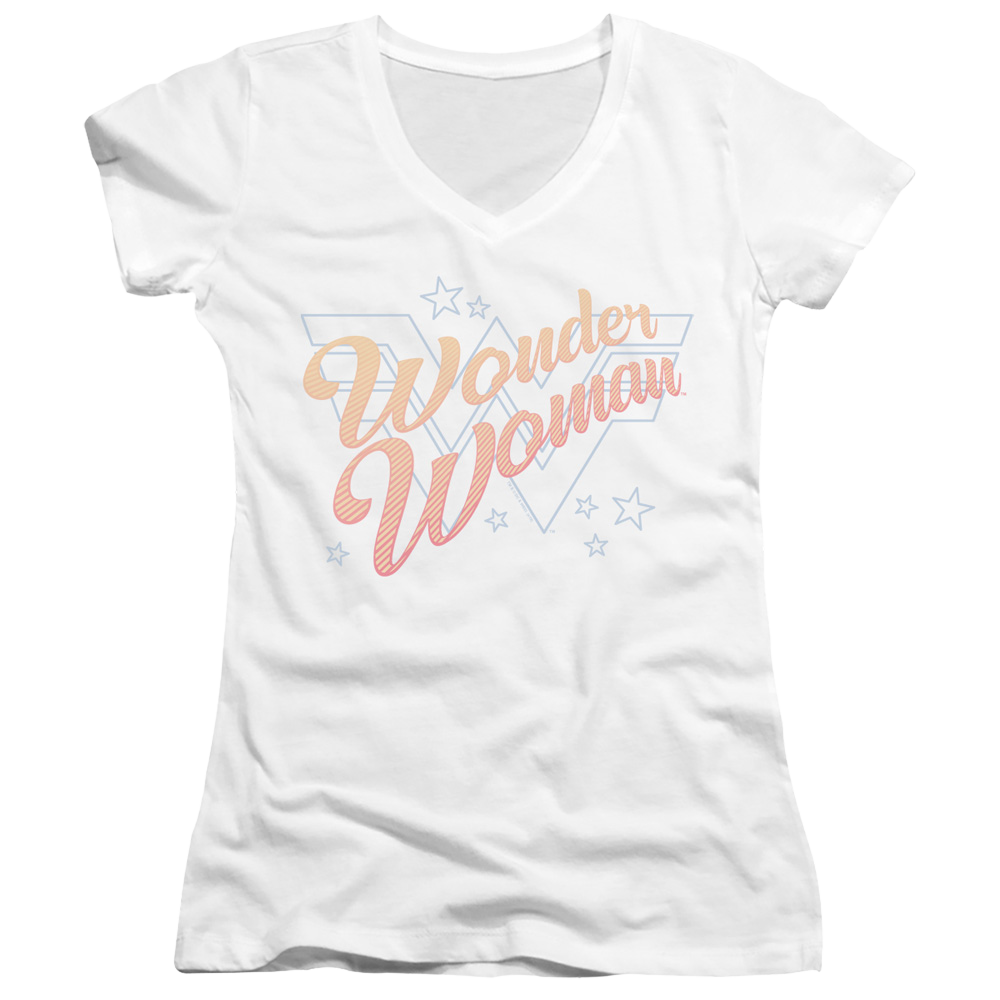 Wonder Woman 1984 Wonder Lines - Juniors V-Neck T-Shirt Juniors V-Neck T-Shirt Wonder Woman   