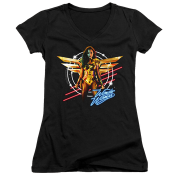 Wonder Woman 1984 Space Poster - Juniors V-Neck T-Shirt Juniors V-Neck T-Shirt Wonder Woman   