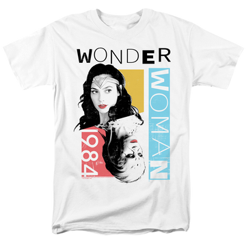 White men's regular fit t-shirt with Wonder Woman 1984 Color Blocks graphic