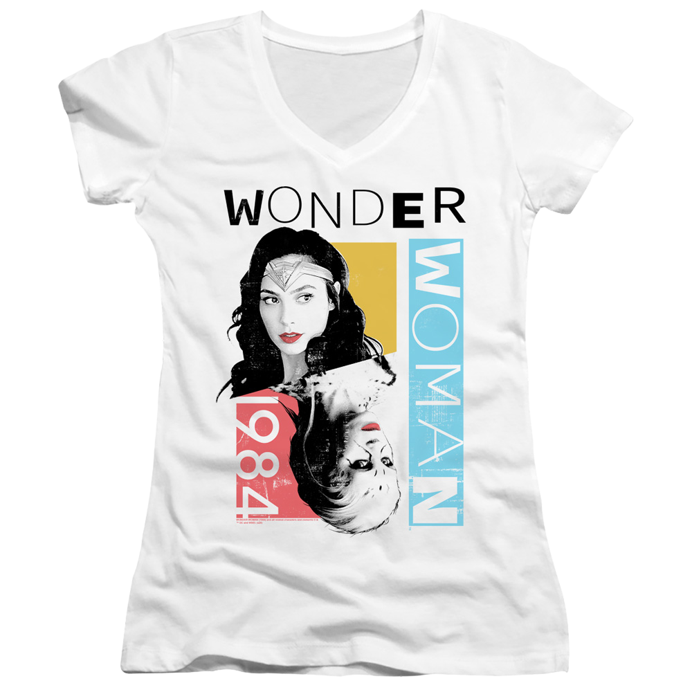 Wonder Woman 1984 Color Blocks - Juniors V-Neck T-Shirt Juniors V-Neck T-Shirt Wonder Woman   
