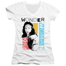 Wonder Woman 1984 Color Blocks - Juniors V-Neck T-Shirt Juniors V-Neck T-Shirt Wonder Woman   
