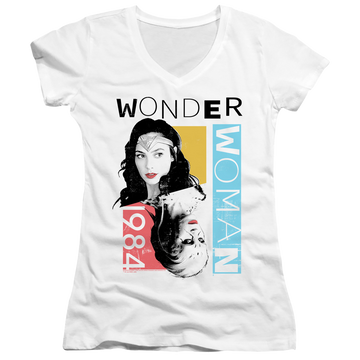 Wonder Woman 1984 Color Blocks - Juniors V-Neck T-Shirt Juniors V-Neck T-Shirt Wonder Woman   