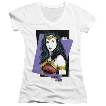 Wonder Woman 1984 Strike A Pose - Juniors V-Neck T-Shirt Juniors V-Neck T-Shirt Wonder Woman   