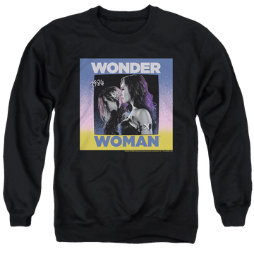 Black men's crewneck sweatshirt with Wonder Woman 1984 Wonder Duo graphic