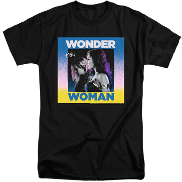 Black men's tall fit t-shirt with Wonder Woman 1984 Wonder Duo graphic