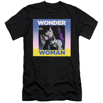 Black men's premium slim fit t-shirt with Wonder Woman 1984 Wonder Duo graphic