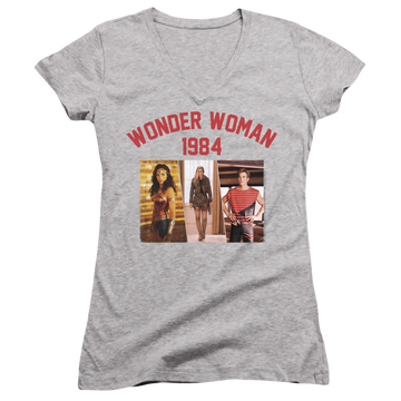 Wonder Woman 1984 Collegiate Montage - Juniors V-Neck T-Shirt Juniors V-Neck T-Shirt Wonder Woman   