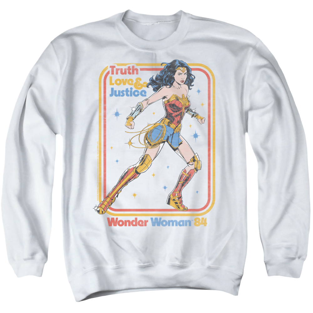 Wonder Woman 1984 Retro Justice 84 - Men's Crewneck Sweatshirt Men's Crewneck Sweatshirt Wonder Woman   