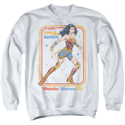 Wonder Woman 1984 Retro Justice 84 - Men's Crewneck Sweatshirt Men's Crewneck Sweatshirt Wonder Woman   