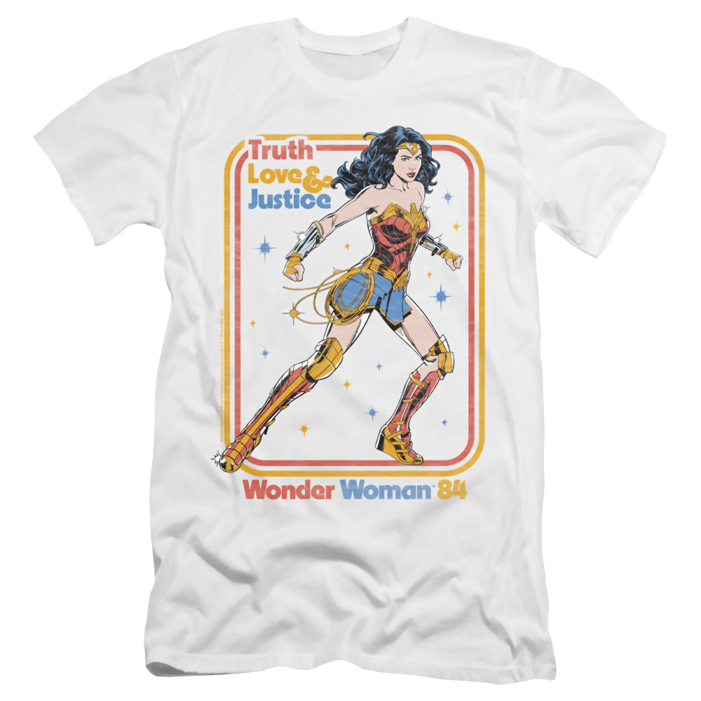 Wonder Woman 1984 Retro Justice 84 - Men's Premium Slim Fit T-Shirt Men's Premium Slim Fit T-Shirt Wonder Woman   