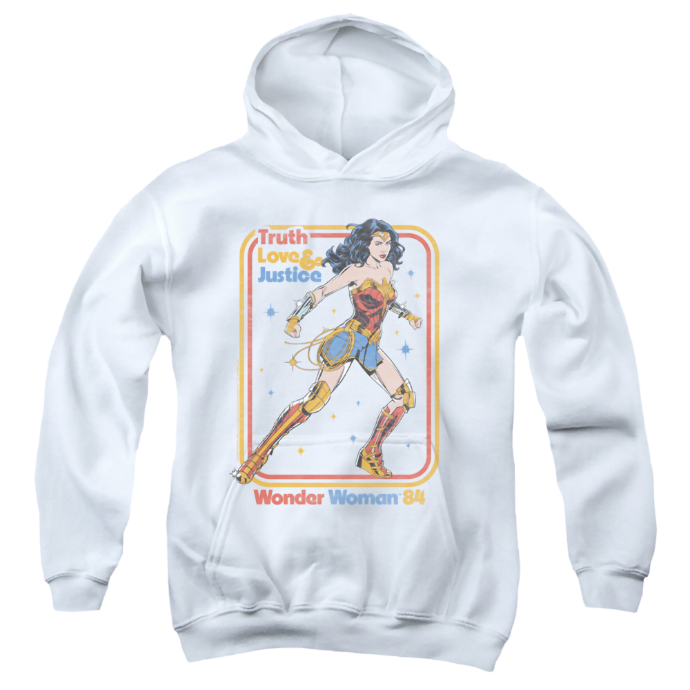 Wonder Woman 1984 Retro Justice 84 - Youth Hoodie Youth Hoodie (Ages 8-12) Wonder Woman   