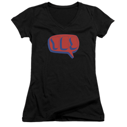 Yes Word Bubble Juniors V-Neck T-Shirt Juniors V-Neck T-Shirt Yes   