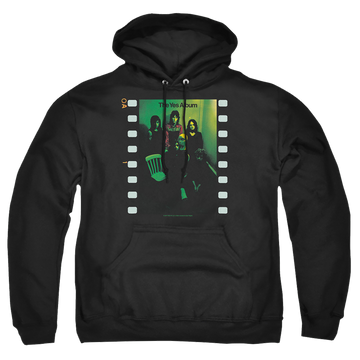 Black pullover hoodie with Yes Album graphic