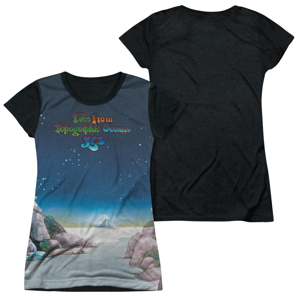 Yes Topographic Oceans Juniors Black Back T-Shirt Juniors Black Back T-Shirt Yes   